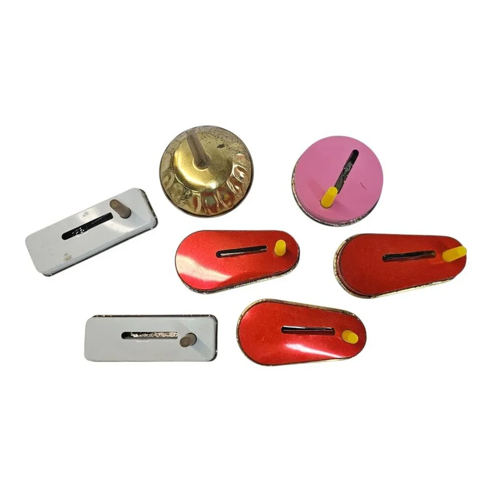 Spinner Hand Crank Noise Makers Clapper Tin Metal Vintage Party Favors Lot Of 7